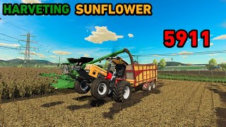 Farming simulator indian mod  harvesting sunflower john deere     full modified