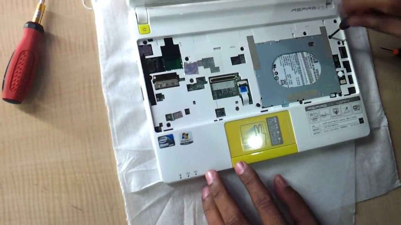 How to upgrade ram acer aspire happy d270 netbook keyboard harddrive - YouTube