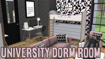 SIMS 4 SPEED BUILD // GIRLY UNIVERSITY DORM ROOM