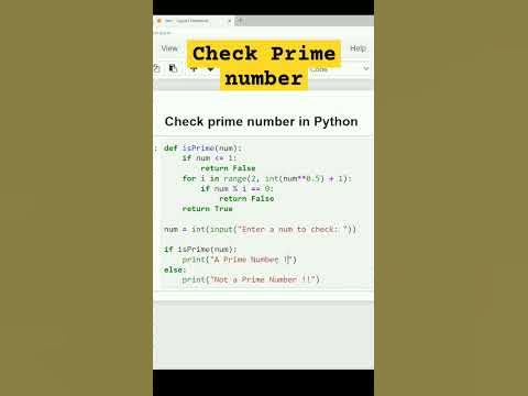 Python code to check Prime number #python #trending #pythontutorial # ...