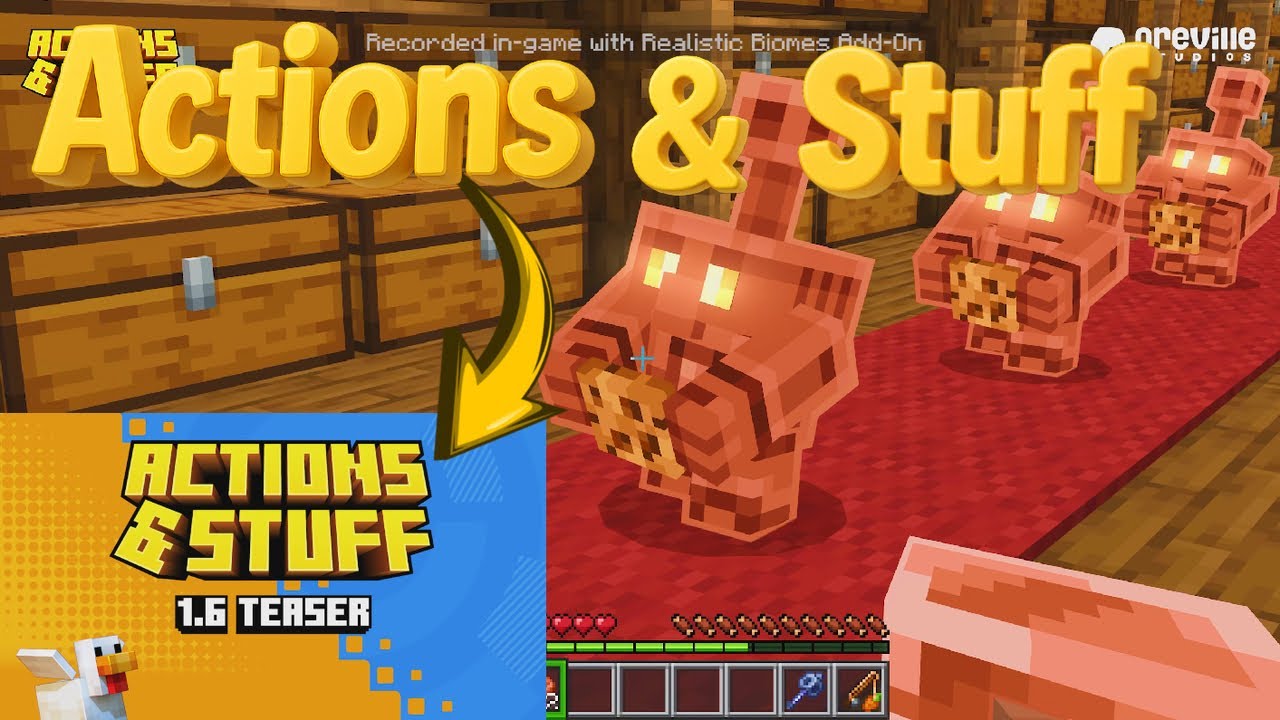 TEXTURA ACTIONS & STUFF UPDATE 1.6 DOWNLOAD LIBERADO MINECRAFT 1.21.8 ...
