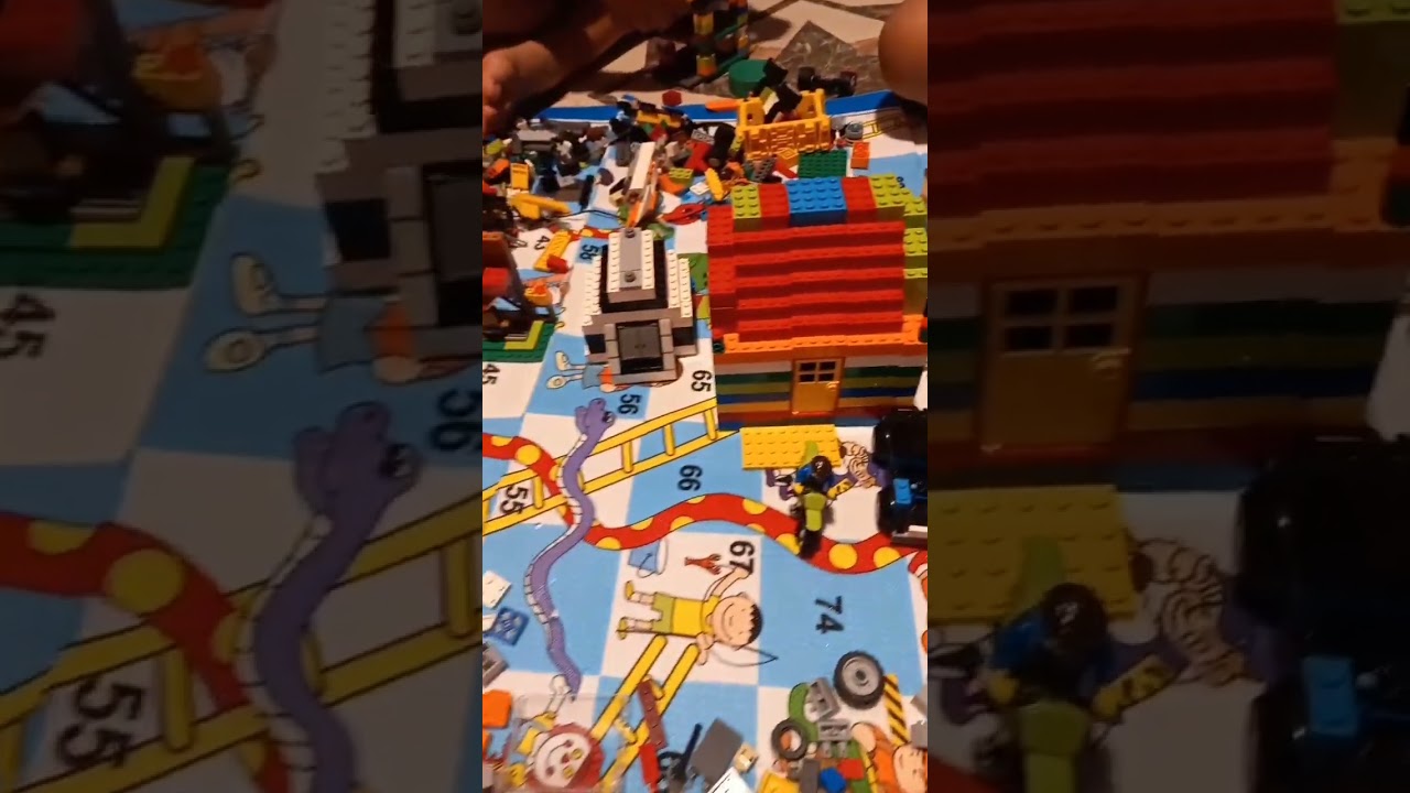 Satisfying building lego bricks with family