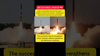 India Successfully Tests Agni-1 Ballistic Missile 🚀🇮🇳
