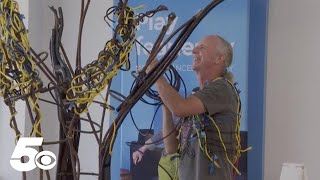 Arkansas artist collaborates with Cox to turn discarded electronics into sculpture