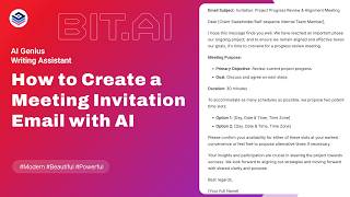 How to Write a Meeting Invitation Email with AI | Bit.ai Tutorial