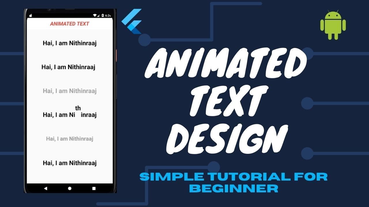 TEXT ANIMATION IN FLUTTER || SIMPLE TUTORIAL FOR BEGINNERS || FLUTTER ...