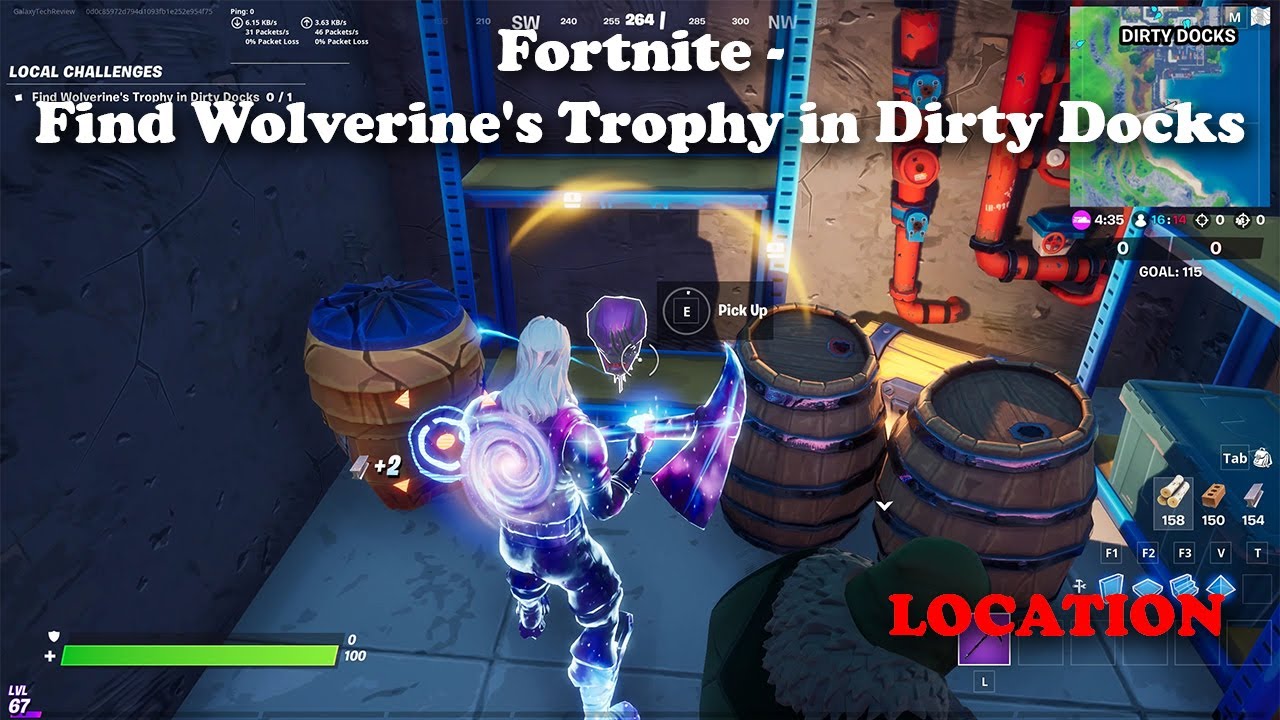 Fortnite Find Wolverine's Trophy in Dirty Docks LOCATION YouTube