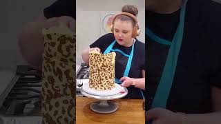 Cheetah Print transfer cake🐆🍫💝