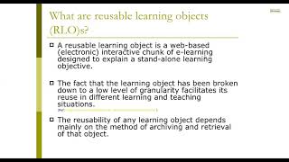 Resuable Learning Object Lecture by Shweta Agrawal
