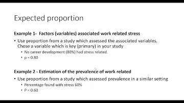 Sample size calculation Cross sectional studies
