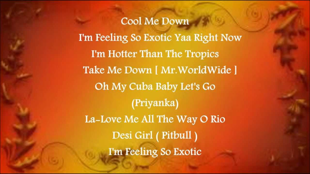 Exotic- Priyanka Chopra ft.Pitbull lyrics