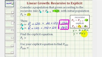 Ex:  Given the Recursive Formula For Linear Growth Find the Explicit Equation