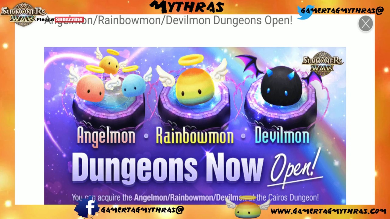 SUMMONERS WAR Angelmon Rainbowmon Devilmon Dungeons O MY