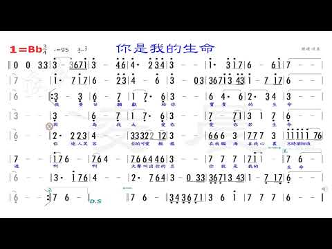 06你是我的生命 江蕙 Bb，練習用簡譜伴奏