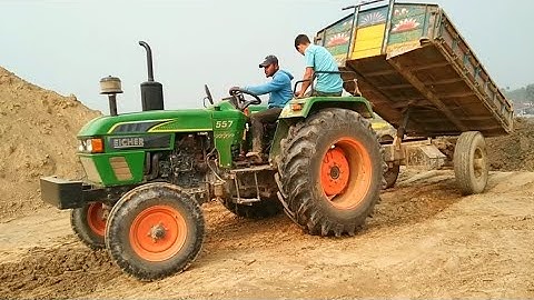 Eicher 557 unload over rough hills through new system | Digital unload facility of Tractor | part21