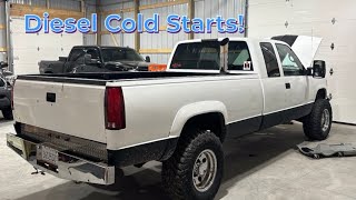 COLD STARTING our LBZ Duramax and 6.5 OBS  Time for the Diesels to Wake Up!