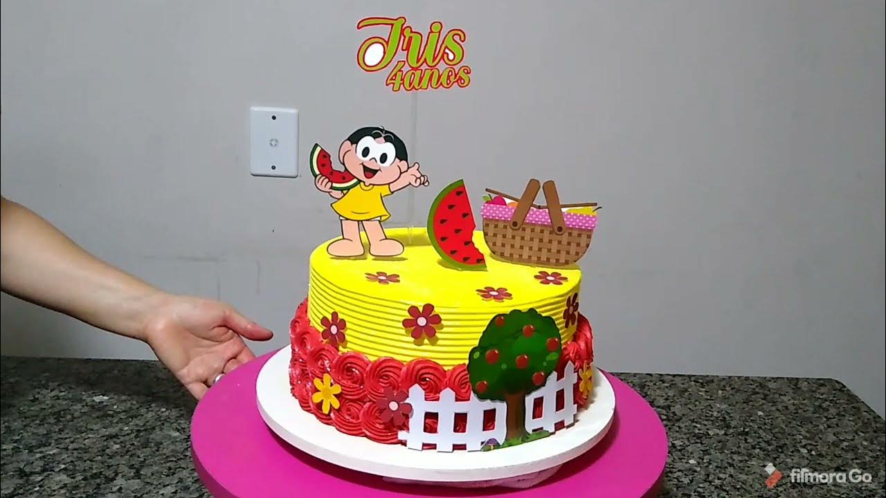 Passo a passo decoração de bolo tema magali #passoapasso #confeitaria