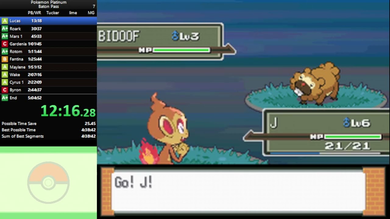 Pokemon Platinum Baton Pass Speedrun in 45929 YouTube