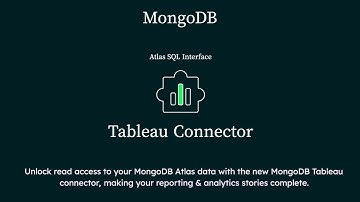 MongoDB Atlas Tableau Connector Tutorial
