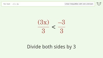 Solving Linear Inequalities: -3 is Greater Than 3x