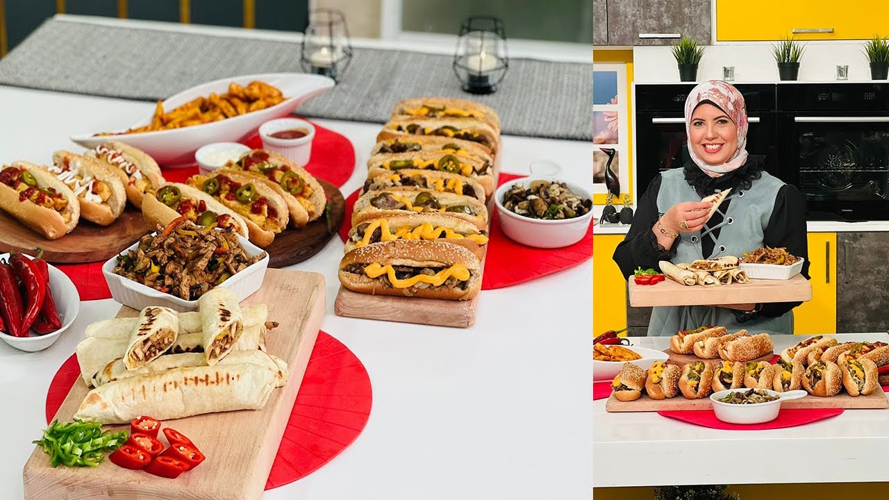 العزومة مع الشيف فاطمة أبو حاتي | طريقة عمل ساندوتش فيلادلفيا - فاهيتا الدجاج - ساندوتش بطاطس مقرمشة