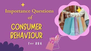 Important Questions of consumer Behavior (C.B) #ccsu for BBA