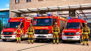 Emergency Call 112 - The Firefighting Simulator 3 - Bonn Ladder Truck New Mission on Night Shift! 4K