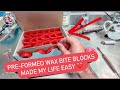 Making bite block using pre-formed wax rims طريقة عمل العضة الشمعية الجاهزة #WAXBAE #BITEBLOCK