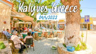 Crete Greece, Kalyves, Walking Tour 4K || Natural Ambiance || Kreta 2022