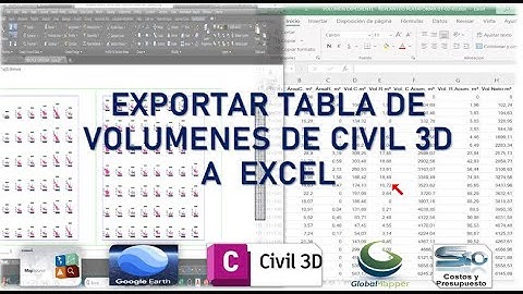 Exportar Tabla de volúmenes de Civil 3D a Excel