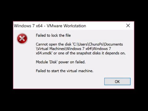 How to fix Failed to lock the file, Module &rsquo;disk&rsquo; power on failed VMware