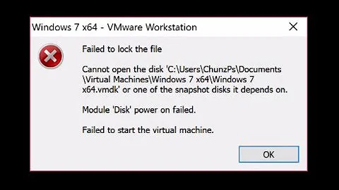 How to fix Failed to lock the file, Module 'disk' power on failed VMware