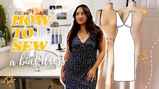 How To Sew A Bias Cut Dress - Step By Step Tutorial