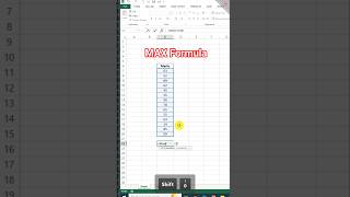 Max Formula || Excel trick || MS Excel short trick || MS Excel shorts || MS Excel Tutorial short