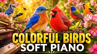 Colorful Birds & Soft Piano Music 4K | Relaxing Bird Sounds, Healing Nature Ambience screenshot 3