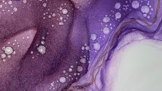 Artapalooza Violet Sparkle Rezin Arte Alcohol Ink Painting | 335