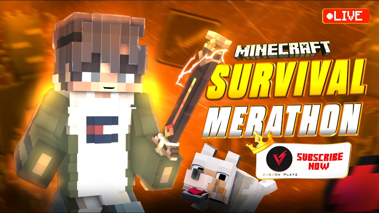 SURVIVAL MODE MINECRAFT MARATHON || Vision Playz IS LIVE || PART - 0