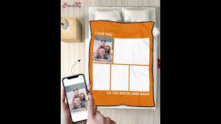 Swfulty Personalized Woden Photo Blankets