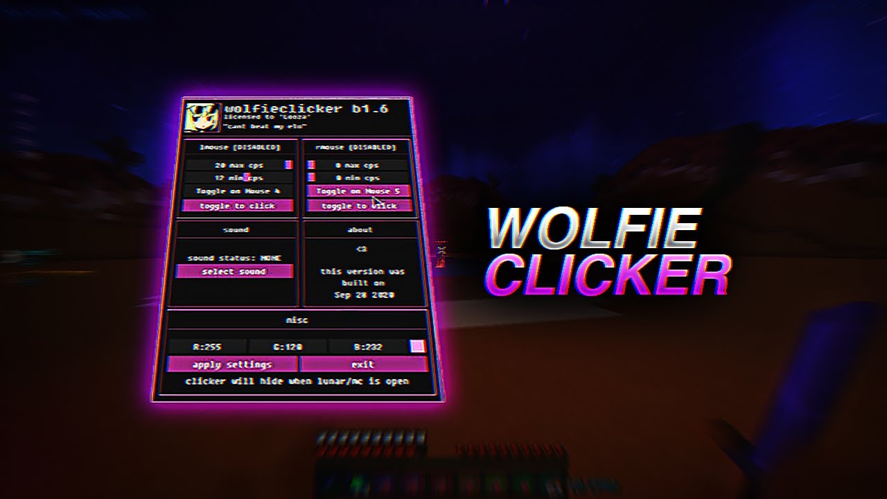 Wolfie Clicker ($50, LUNAR AC ON, Kernel Autoclicker)
