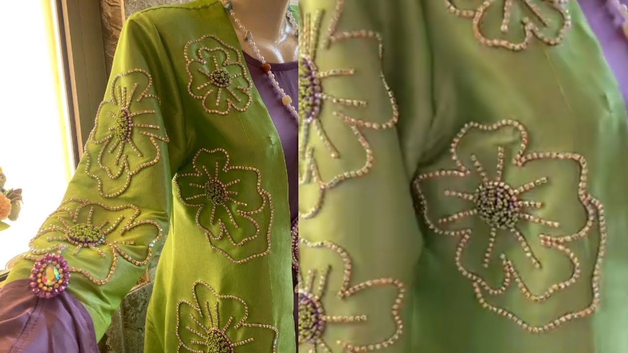 very beautiful coat embroidery design - YouTube