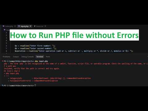How to Run php file in terminal or cmd using xampp | Resolve Errors | Getting intput in PHP
