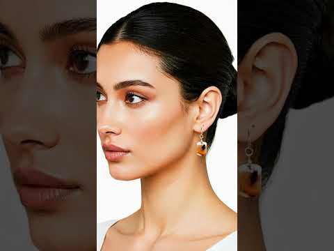 Women's Brown Tube Agate Gemstone Earrings #earrings  #jewelry #designergemjewels #jewellery