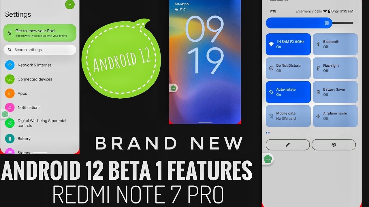 Android 12 Beta 1 For Redmi Note 7 Pro First Look (Ported Rom)🔥🔥🔥 - YouTube