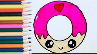 How to Draw Cute donuts 🍩 || Step by Step Donuts Drawing Tutorial for kids, toddlers