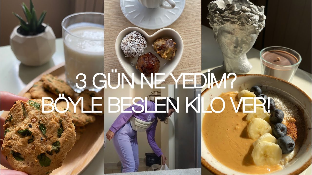 3 GÜN BOYUNCA NASIL BESLENDİM? kilo verdirmeli düşük kalorili tarifler, böyle beslenen kilo verir!!