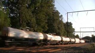 CSX Q439-25, CSX Q191-25, CSX Q438-24 and SEPTA at Woodbourne, Pennsylvania
