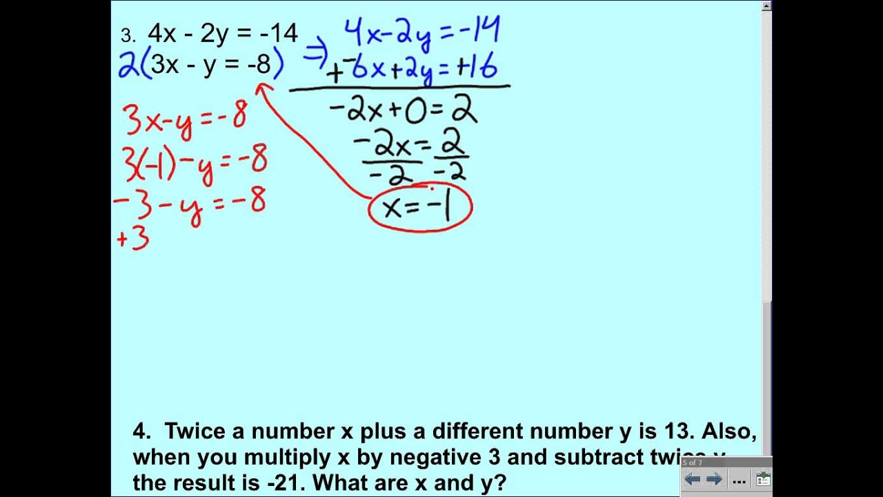 elimination-using-multiplication-additional-examples-youtube