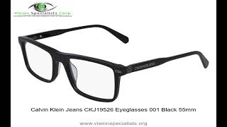 Calvin Klein Jeans CKJ19526 Eyeglasses 001 Black 55mm
