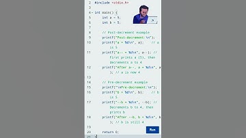 Decrement operator / C language / programming