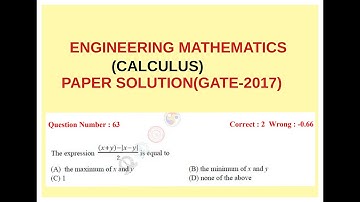 CALCULUS | Engineering Mathematics | GATE PAPER SOLVED QUESTION (2017) |